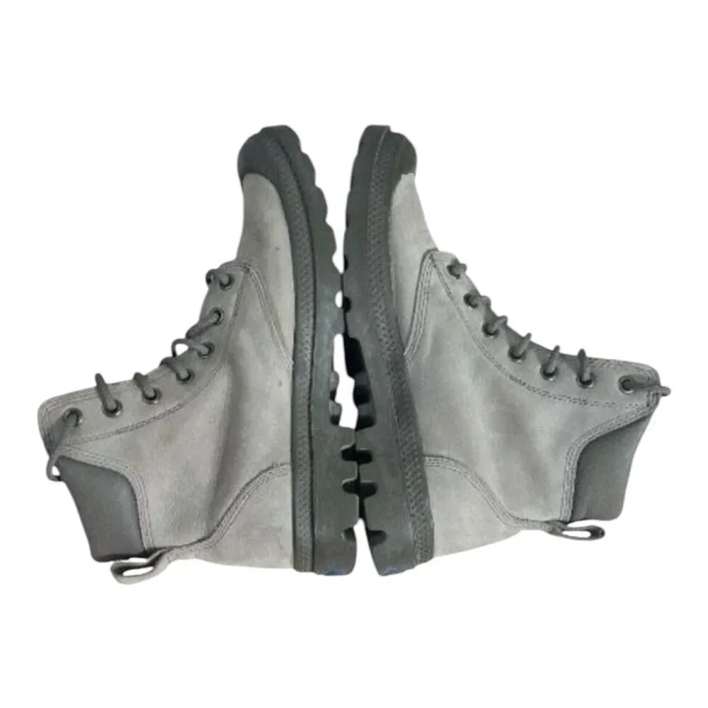 Palladium Boots Brown Combat Mens 6 Women 7.5 Utility Leather Lace Up Shoes